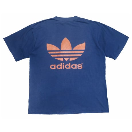 80s〜90s adidas(アディダス) Tシャツ トレフォイル 両面プリント 古着