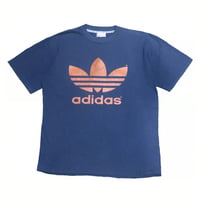 80s〜90s adidas(アディダス) Tシャツ トレフォイル 両面プリント 古着