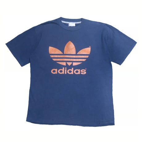 80s〜90s adidas(アディダス) Tシャツ トレフォイル 両面プリント 古着
