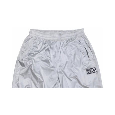 90s asics(アシックス) トラックパンツ ナイロンパンツ シルバー 古着
