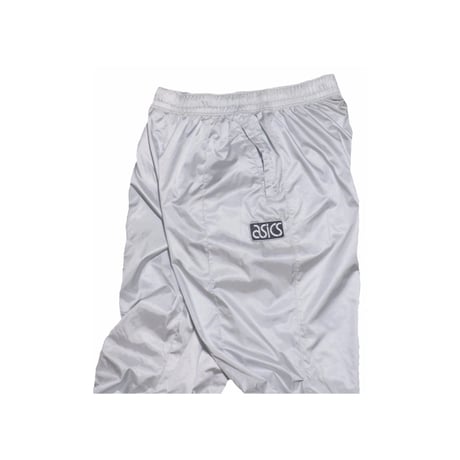 90s asics(アシックス) トラックパンツ ナイロンパンツ シルバー 古着