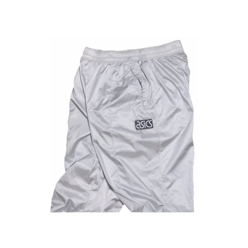 90s asics(アシックス) トラックパンツ ナイロンパンツ シルバー 古着