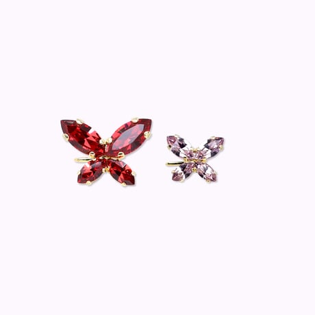 Papillon Side Earrings -SCARLET-