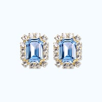 Rectangle Bijoux Earrings -AQUA-