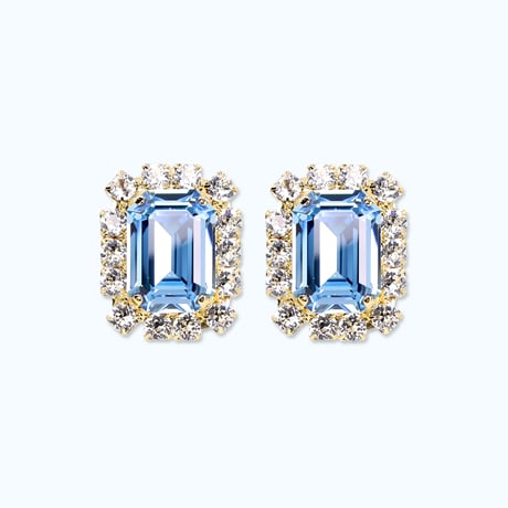 Rectangle Bijoux Earrings -AQUA-
