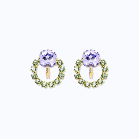 Crystal Ring Earrings -LAVENDER-