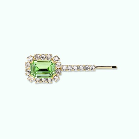 Rectangle Bijoux Hair-pin -FOREST GREEN-