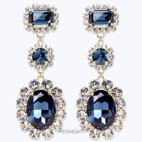 Oversized Classic Earrings -MIDNIGHT-