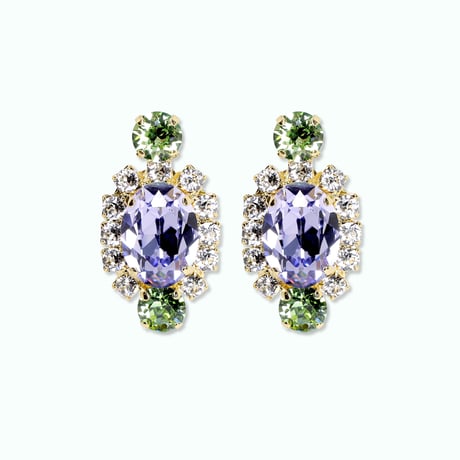 Oval Bijoux Earrings -LAVENDER-