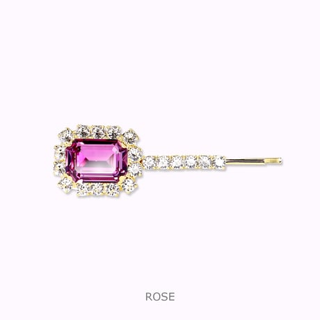 Rectangle Bijoux Hair-pin -ROSE-