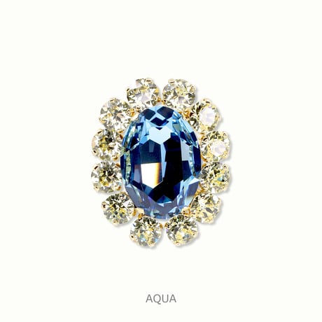 Oversized Bijoux Ring -AQUA-