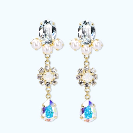 Mini Drop Earrings -LIGHT BLUE-