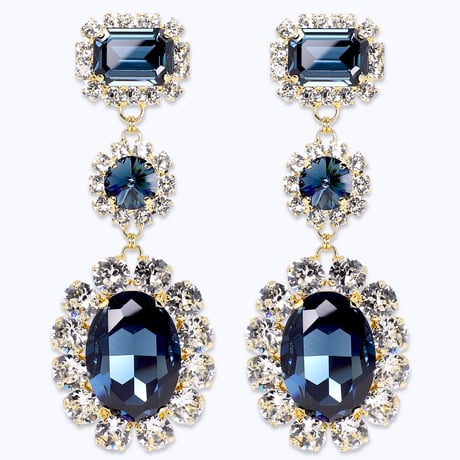 Oversized Classic Earrings -MIDNIGHT-