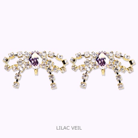 【LIMITED】Bow Earrings -LILAC VEIL-
