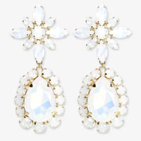 Oversized Teardrop Earrings -WHITE OPAL-