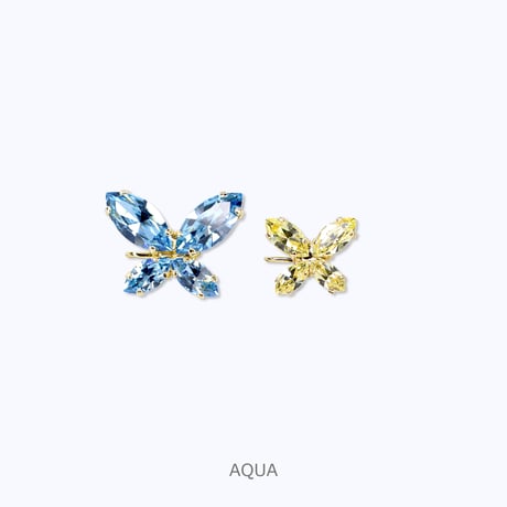 Papillon Side Earrings -AQUA-