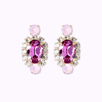 Oval Bijoux Earrings -DARK ROSE-