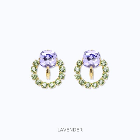 Crystal Ring Earrings -LAVENDER-