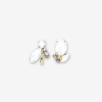 Asymmetric Earrings -WHITE OPAL-