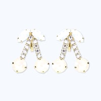 Candy Cherry Earrings -MILKY WHITE-