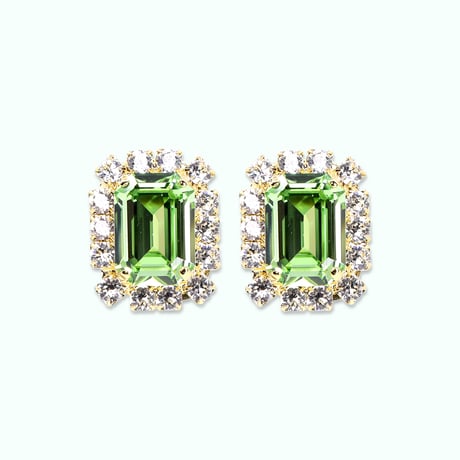 Rectangle Bijoux Earrings -FOREST GREEN-