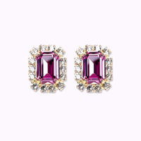 Rectangle Bijoux Earrings -DARK ROSE-