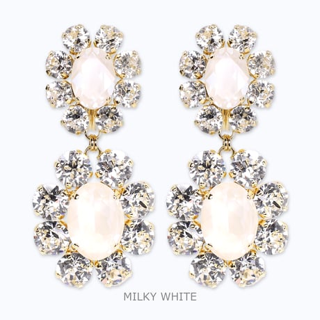 Classic Earrings -MILKY WHITE-