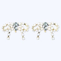 Bow Earrings -LIGHT BLUE / WHITE OPAL-