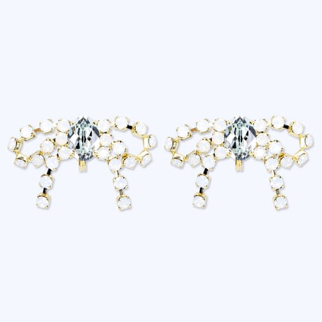 Bow Earrings -LIGHT BLUE / WHITE OPAL-
