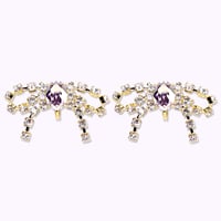 【LIMITED】Bow Earrings -LILAC VEIL-