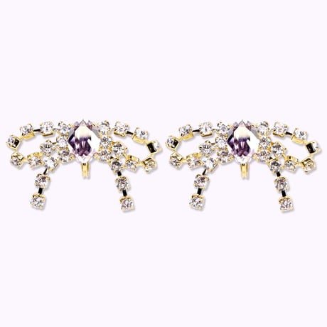 【LIMITED】Bow Earrings -LILAC VEIL-