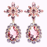 Oversized Teardrop Earrings -LIGHT ROSE-