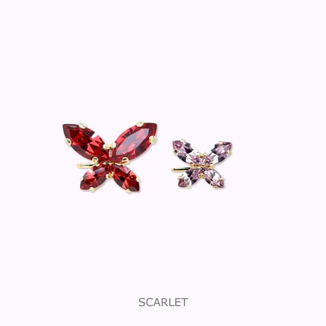Papillon Side Earrings -SCARLET-