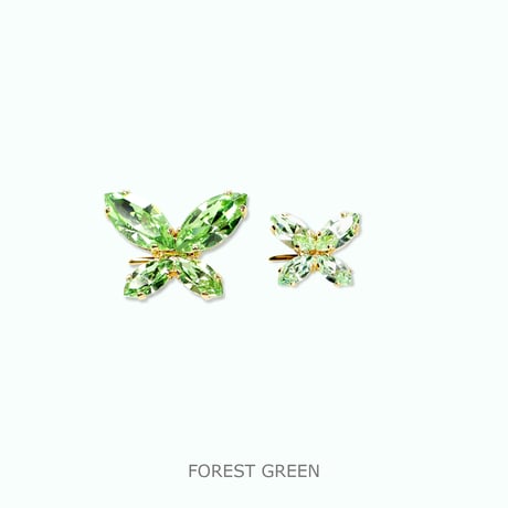 Papillon Side Earrings -FOREST GREEN-