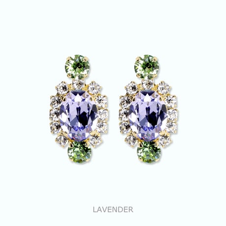 Oval Bijoux Earrings -LAVENDER-