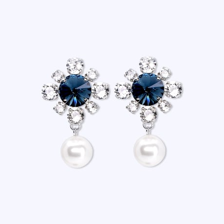 Mini Emblem & Pearl Earrings -MONTANA-