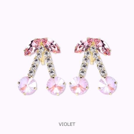 【LIMITED】Candy Cherry Earrings -VIOLET-