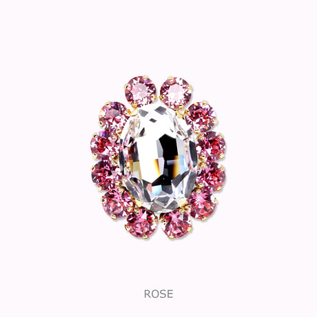 Oversized Bijoux Ring -ROSE-
