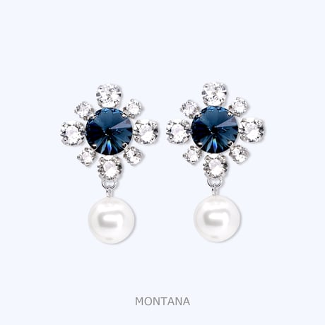Mini Emblem & Pearl Earrings -MONTANA-