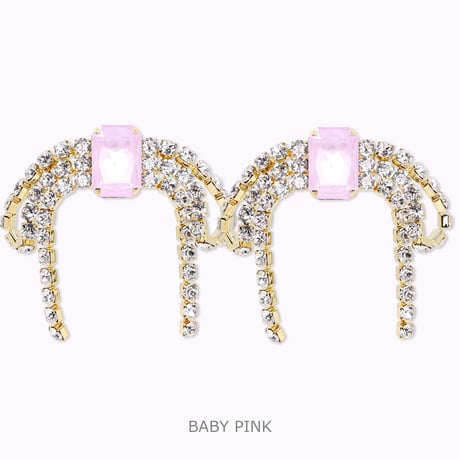 Oversized Bow Earrings -BABY PINK-