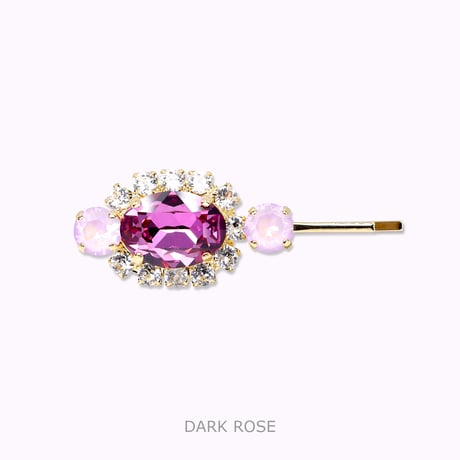 Oval Bijoux Hair-pin -DARK ROSE-