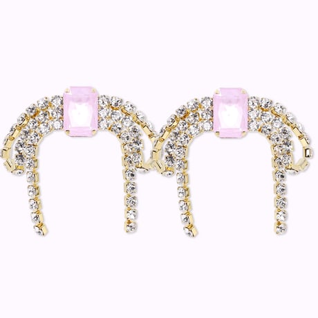Oversized Bow Earrings -BABY PINK-