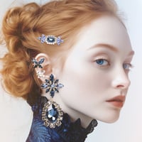 Oversized Teardrop Earrings -MIDNIGHT-