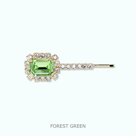 Rectangle Bijoux Hair-pin -FOREST GREEN-