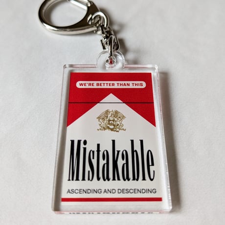 DONATION（寄付2,000円）→アクリルキーホルダー：MISTAKABLE（レッド）