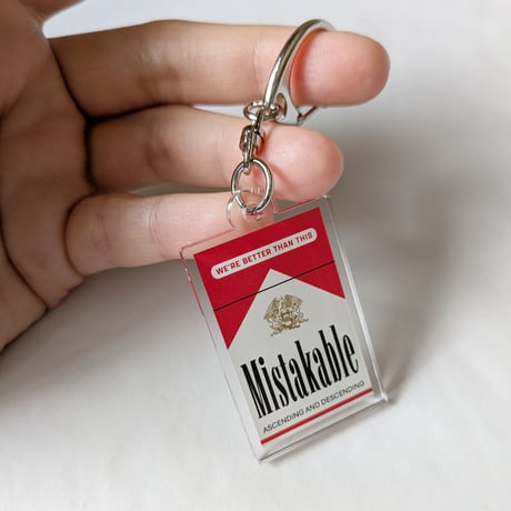 DONATION（寄付2,000円）→アクリルキーホルダー：MISTAKABLE（レッド）
