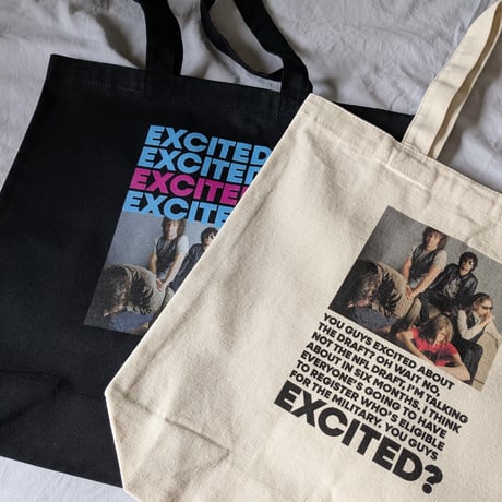 DONATION（寄付6,000円）→EXCITED？トートバッグ photo by ジョディ浅野（ブラック）