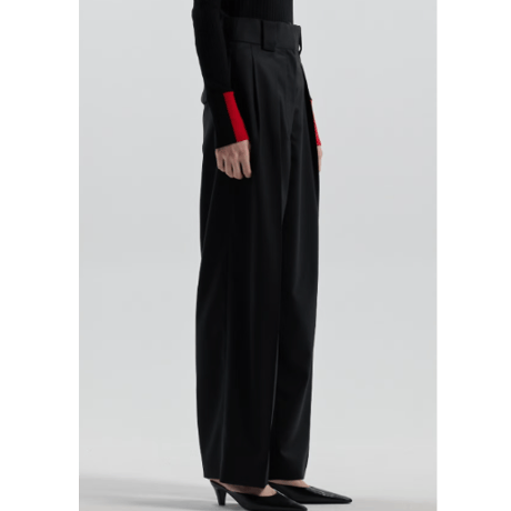 CINOH        TWILL / 2-TUCK HIGH-WAIST PANTS