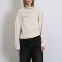 TANAKA    DRAPE SWEATSHIRT - SHAGGY WHITE
