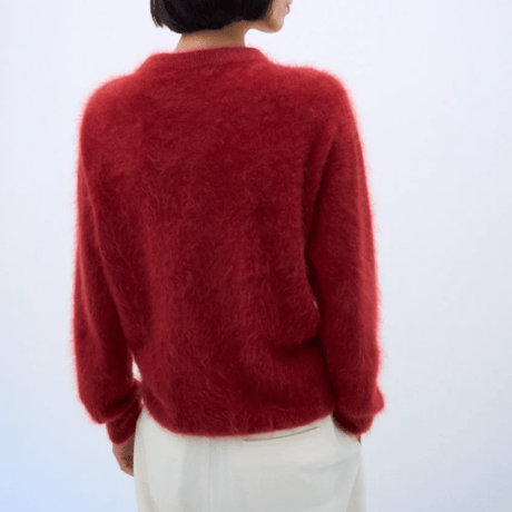 ATON    ROYAL CASHMERE FUR | CREW NECK CARDIGAN